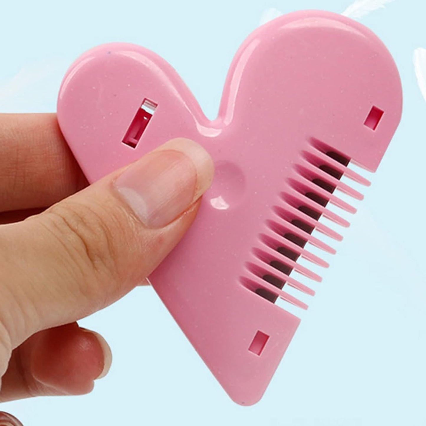 Heart Shape Plastic Hair Cutting Scissors For Baby Girls Lightweight Portable Hair Thinning Doubleedge Stainless Steel Convenient For Hair Cutting For Hair Thinning (1 Pc ) - Happy Price - Image 5