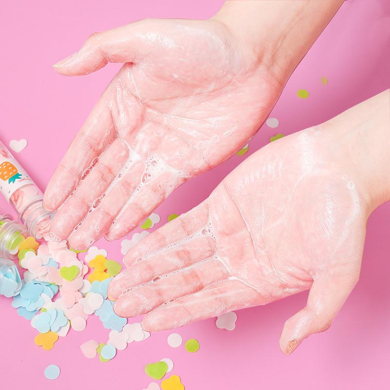 Portable Hand Washing Bath Flower Shape Paper Soap Strips In Test Tube Bottle - Happy Price - Image 2