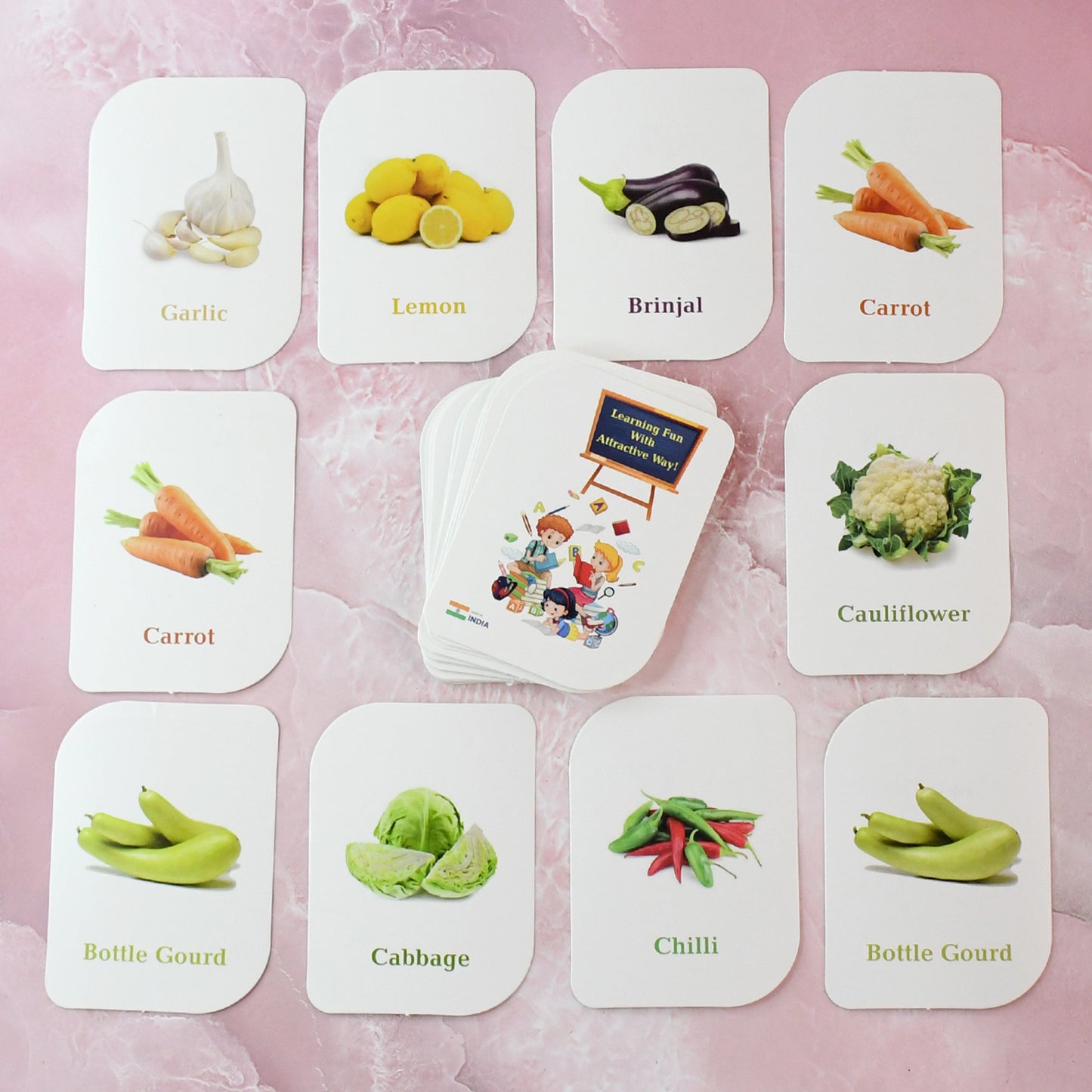 Kidkraft 32-piece Educational Vegetable Flash Cards Set - Happy Price - Image 4