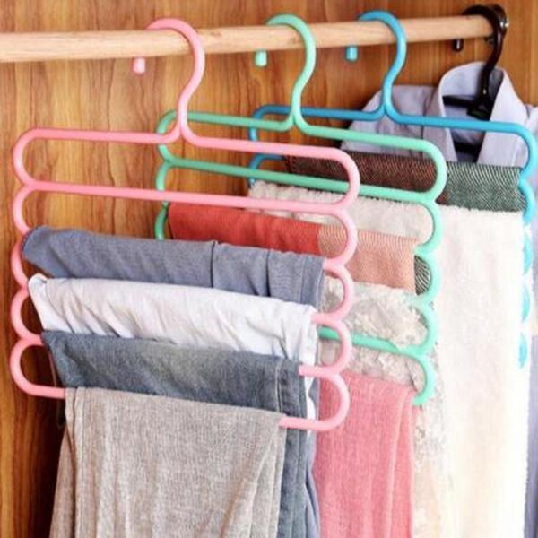 5 In 1 Multipurpose Plastic Hanger Assorted (5-layer) - Happy Price - Image 3