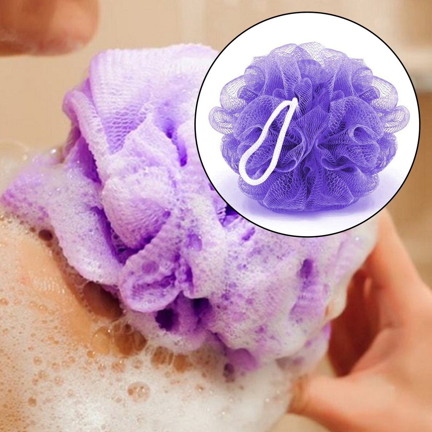 Bath Shower Loofah Sponge Pouf Body Scrubber (Pack Of 6pcs) - Happy Price - Image 2