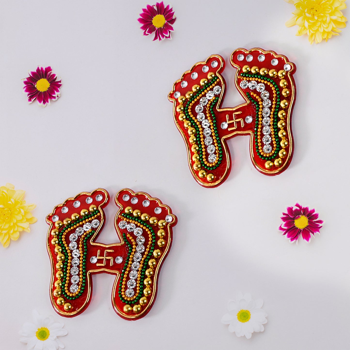 Decorative Laxmi Charan Paduka Sticker Set (Pack Of 2 Pc) - Happy Price - Image 6