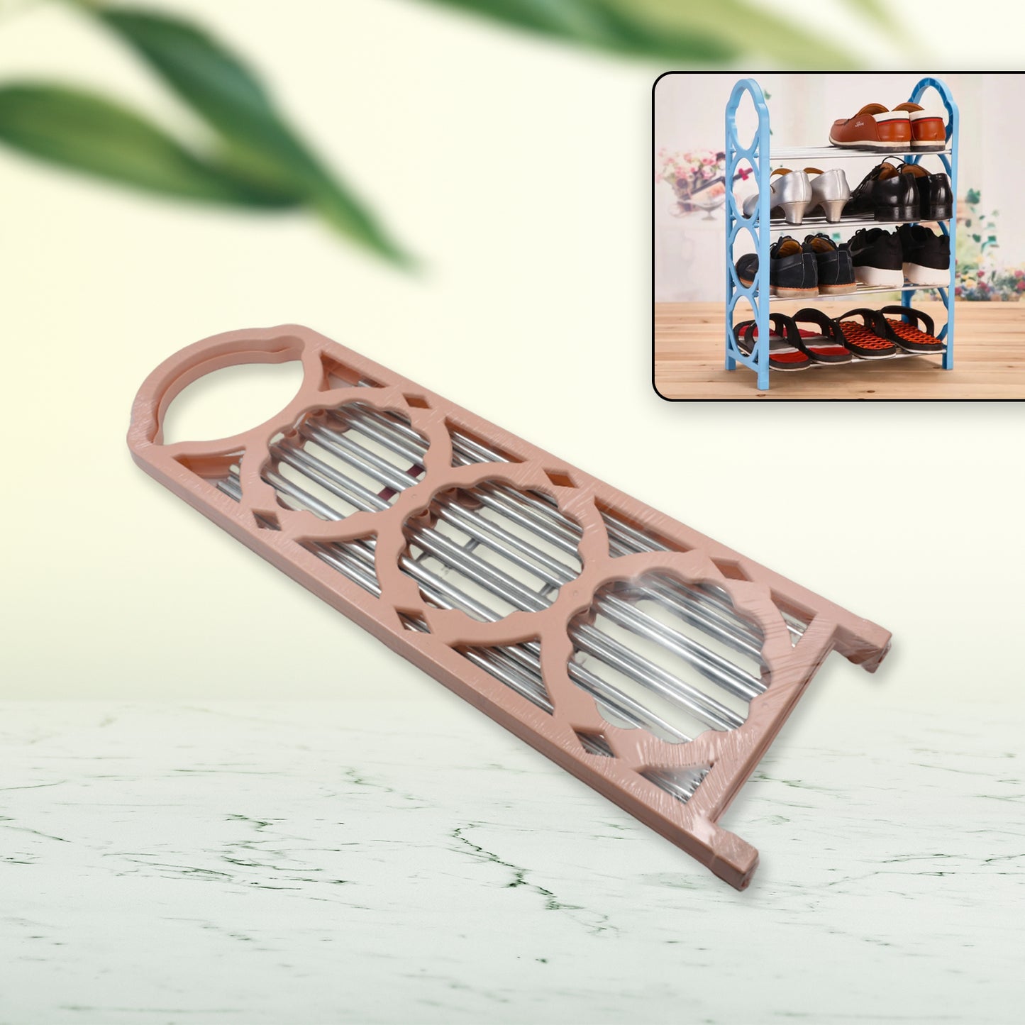 9392 Shoes Storage Shelf 4 Layer Spacesaving Shoes Show Rack Folding Shoe Rack Standing Shoe Rack Diy Shoes Storage Shelf Home Organizer For Bedroom Hallway And Closet Shoe Storage - Happy Price - Image 5