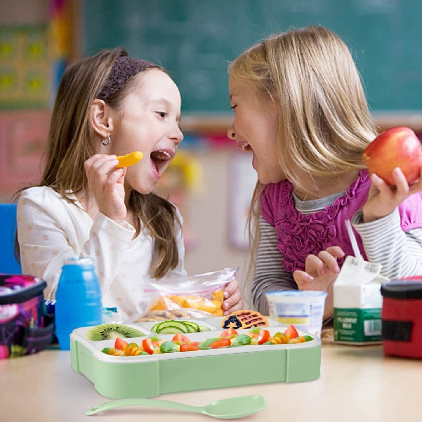 Lunch Box 4 Compartment With Leak Proof Lunch Box For School  Office Use - Happy Price - Image 4