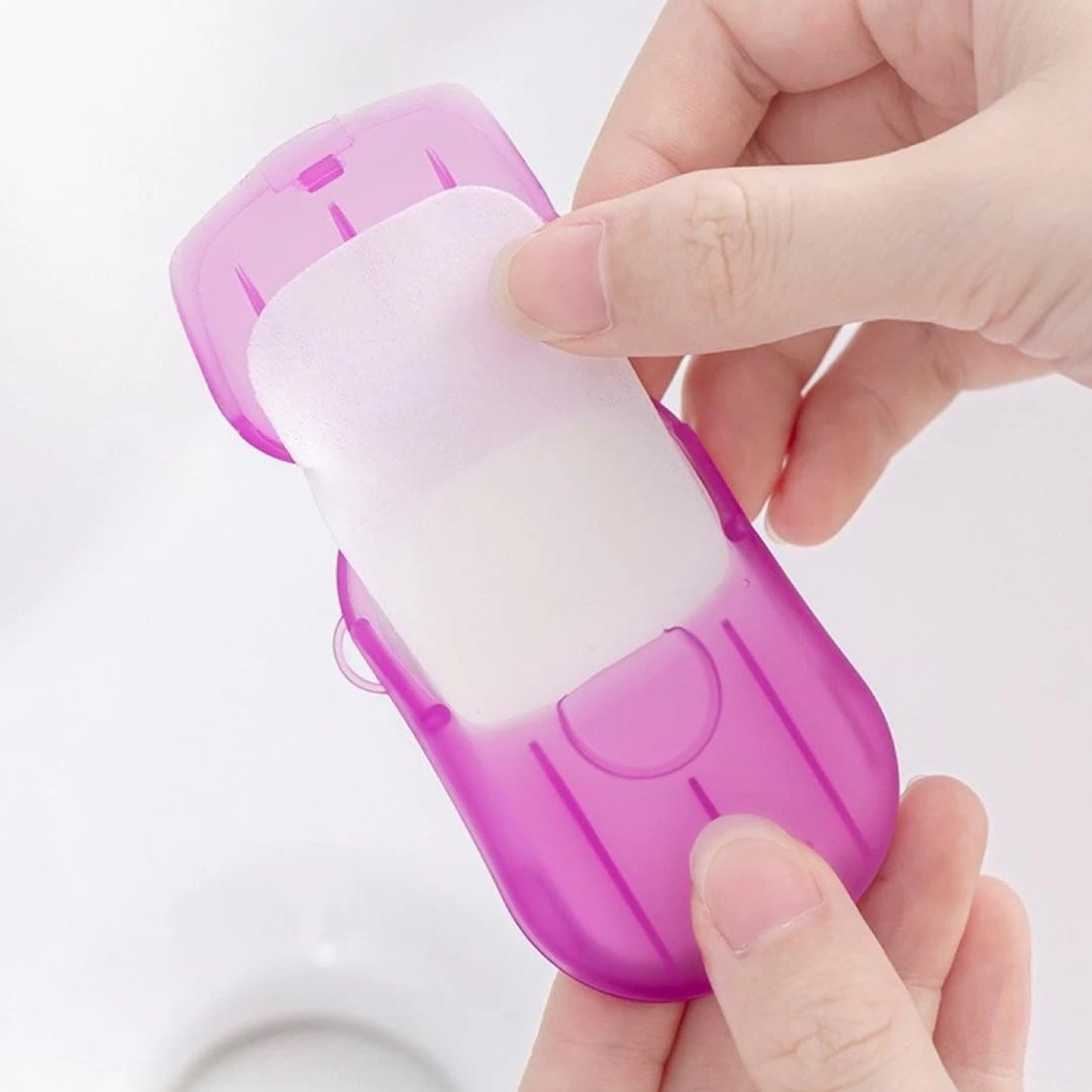 Portable Easy Carry Travel Paper Soap Sheet With Mini Box (20 Sheets In A Pack Approx  Mix Color) - Happy Price - Image 2