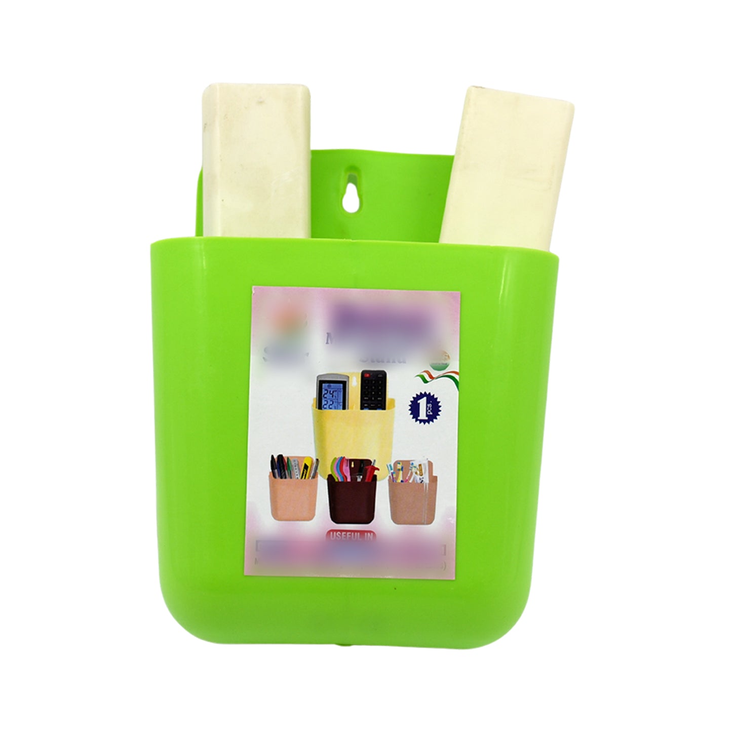 Multipurpose Wall Holder  Mobile Holder  Stationary Storage  Bathroom Accessories  Remote Holder  Makeup Brush Holder  Useful In Office Kitchen Drawing Room 2 Section Stand (1 Pc ) - Happy Price - Image 4