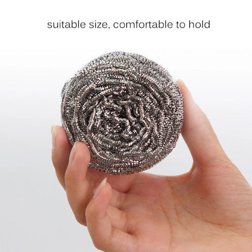 Round Shape Stainless Steel Ball Scrubber (Pack Of 12) - Happy Price - Image 4