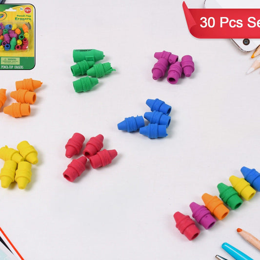 Pencil Top Eraser Rubber Erasers (1 Pc  Mix Color) - Happy Price - Image 1