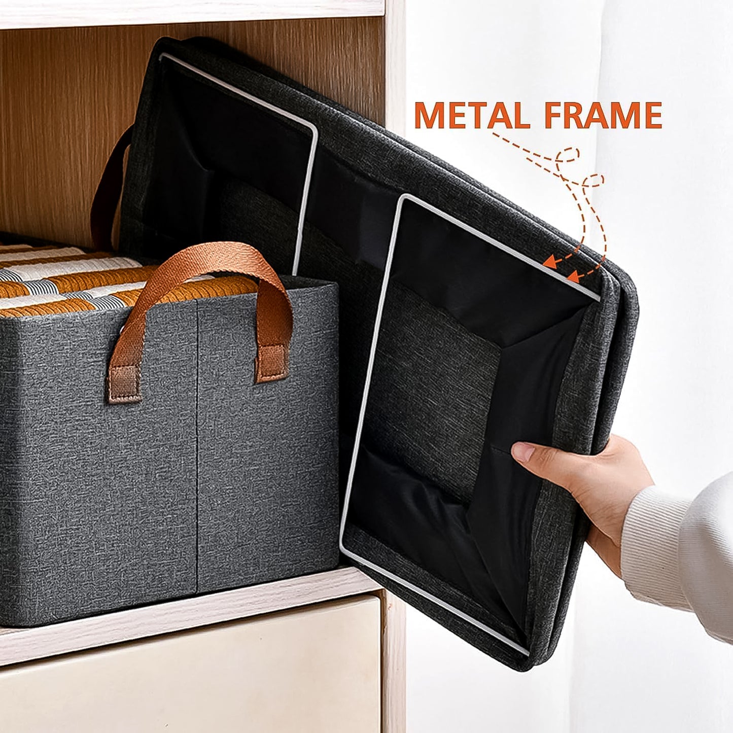 Foldable Cloth Storage Organizer Bag With Handles (46x27cm1pc) - Happy Price - Image 2