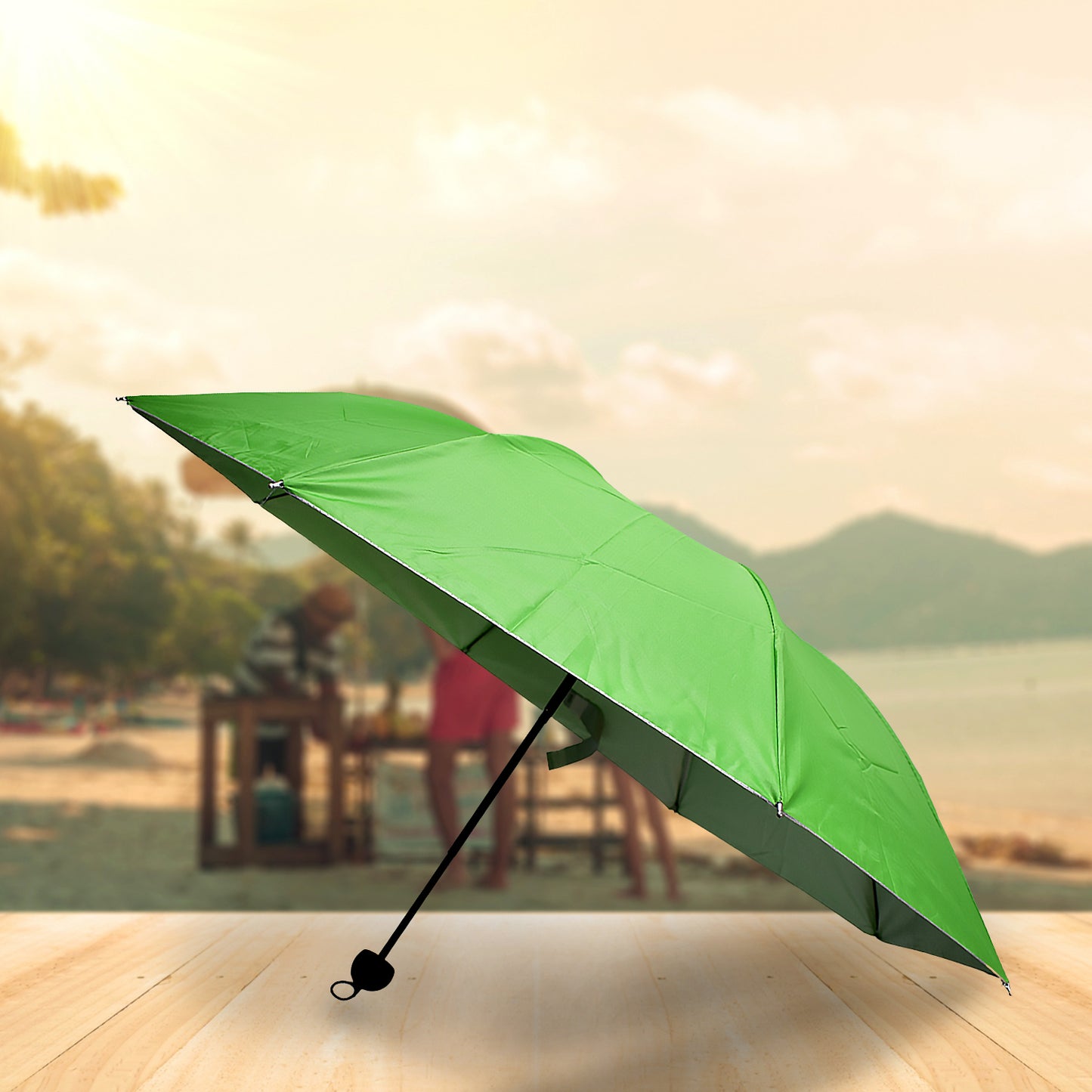 3 Fold Sun Protective Solid Foldable Outdoor Umbrella Portable Sun Uv Protection Lightweight Rain Umbrella With Umbrella Case For Girls Women Men Boys - Happy Price - Image 3