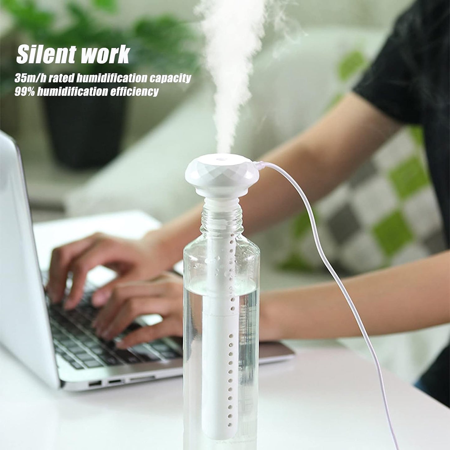 Mini Portable Humidifier For Car Personal Usb Powered Bedroom Quiet Humidified Ultrasonic Cool Mist Humidifier Plants Car Travel Office Hotel  (1 Pc) - Happy Price - Image 4