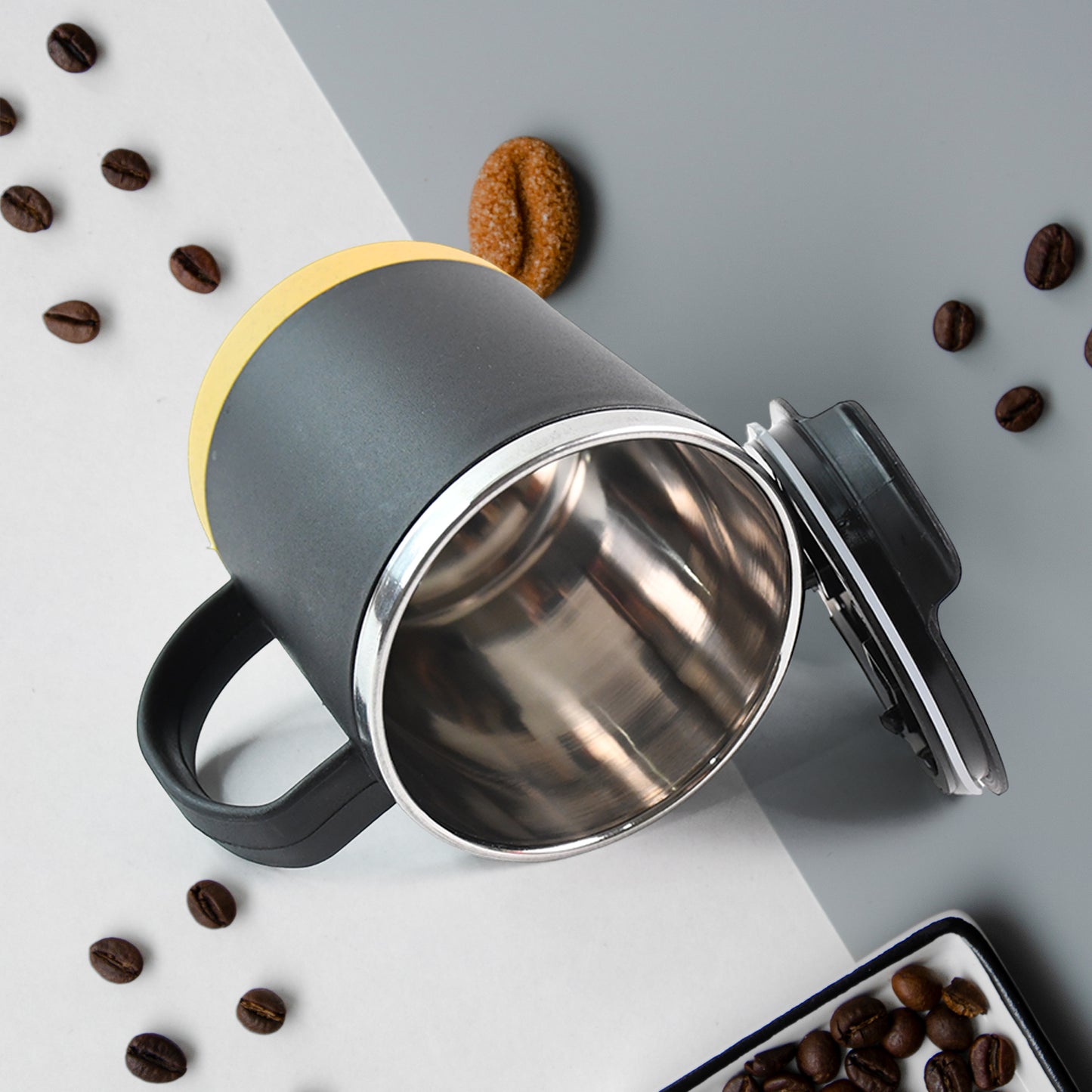 Insulated Coffee Mug With Spill-proof Lid (Approx 450ml  1 Pc) - Happy Price - Image 3