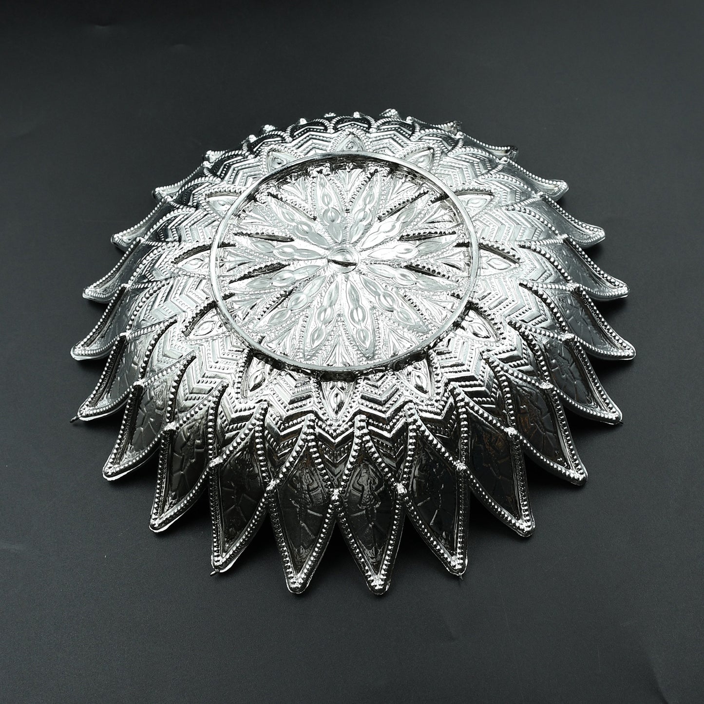 5480  Traditional Design Serving Tray Plastic Silver Finish Serving Tray Multipurpose Tray Decorative Tray Mukhwas Serving Tray (1 Pc ) - Happy Price - Image 5