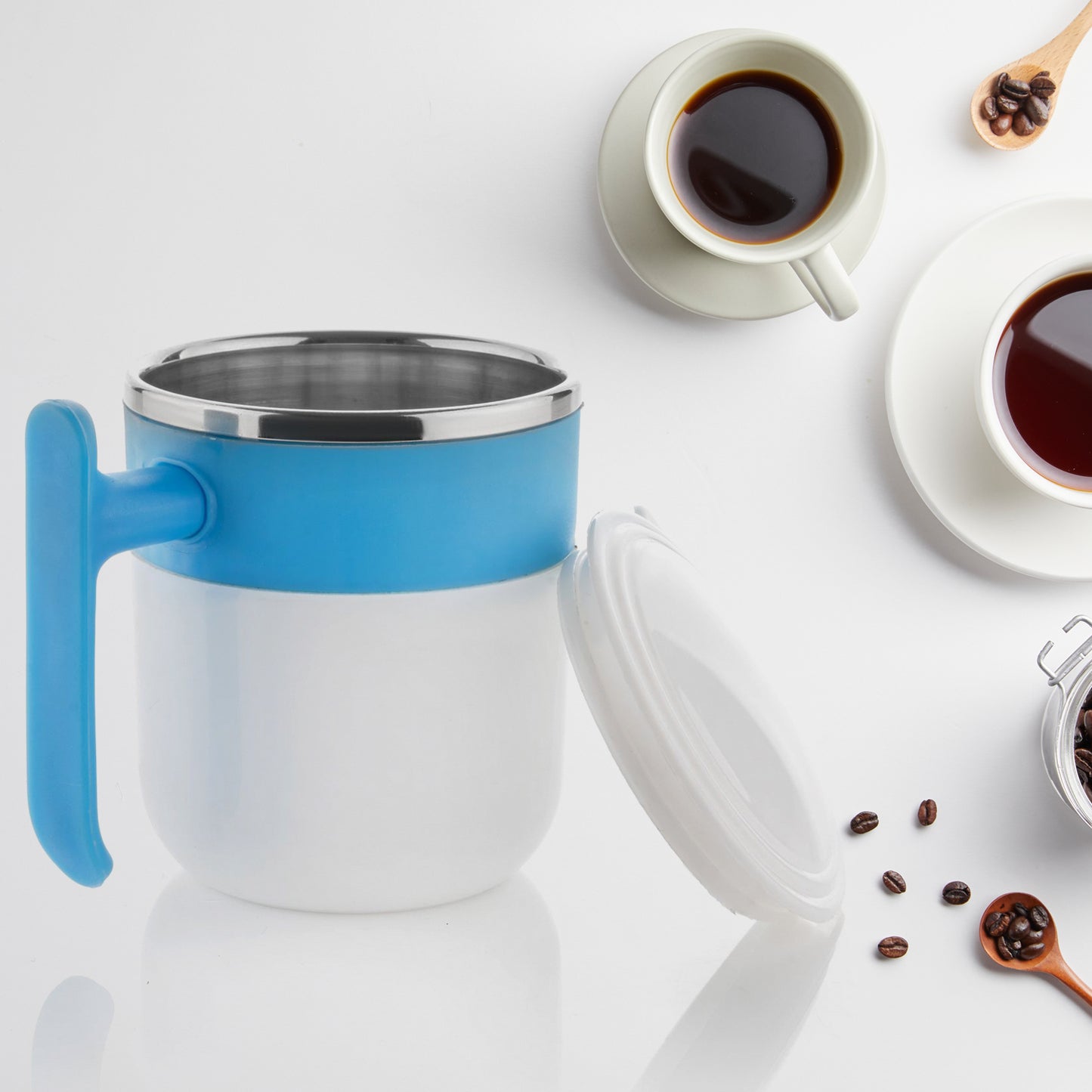 Stainless Steel Lid Cover Hot Coffeetea Mug Hot Insulated Double Wall Stainless Steel Coffee And Milk Cup With Lid - Coffee Cup (1 Pc ) - Happy Price - Image 2