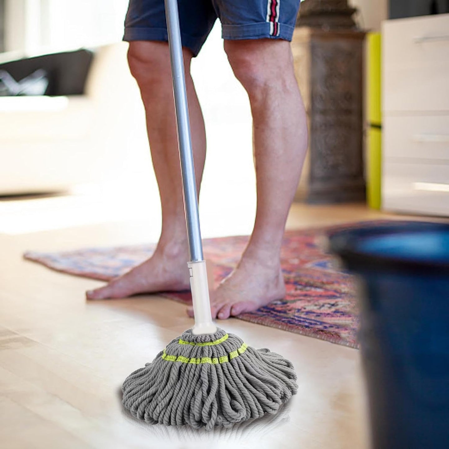 Squeeze Twist Mop Self Wringing Mop Stainless Steel Handle (1 Pc) - Happy Price - Image 2
