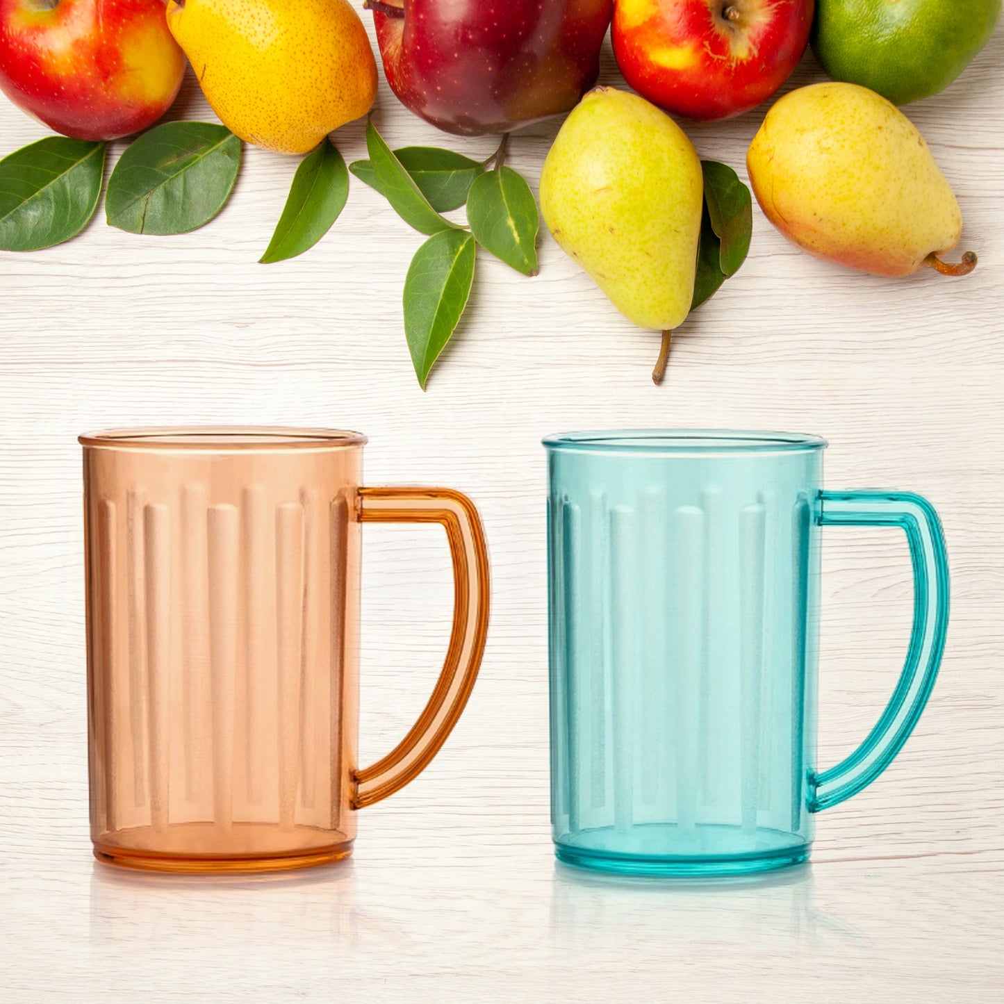 Stylish Juice Glass With Handle Water Glass Beer Glass Milk Shake Glass Multipurpose Glass Plastic Beer Mug Unbreakable Beer Tasting Glasses Clear Juice Glasses Suitable For Kids (2 Pc) - Happy Price - Image 6