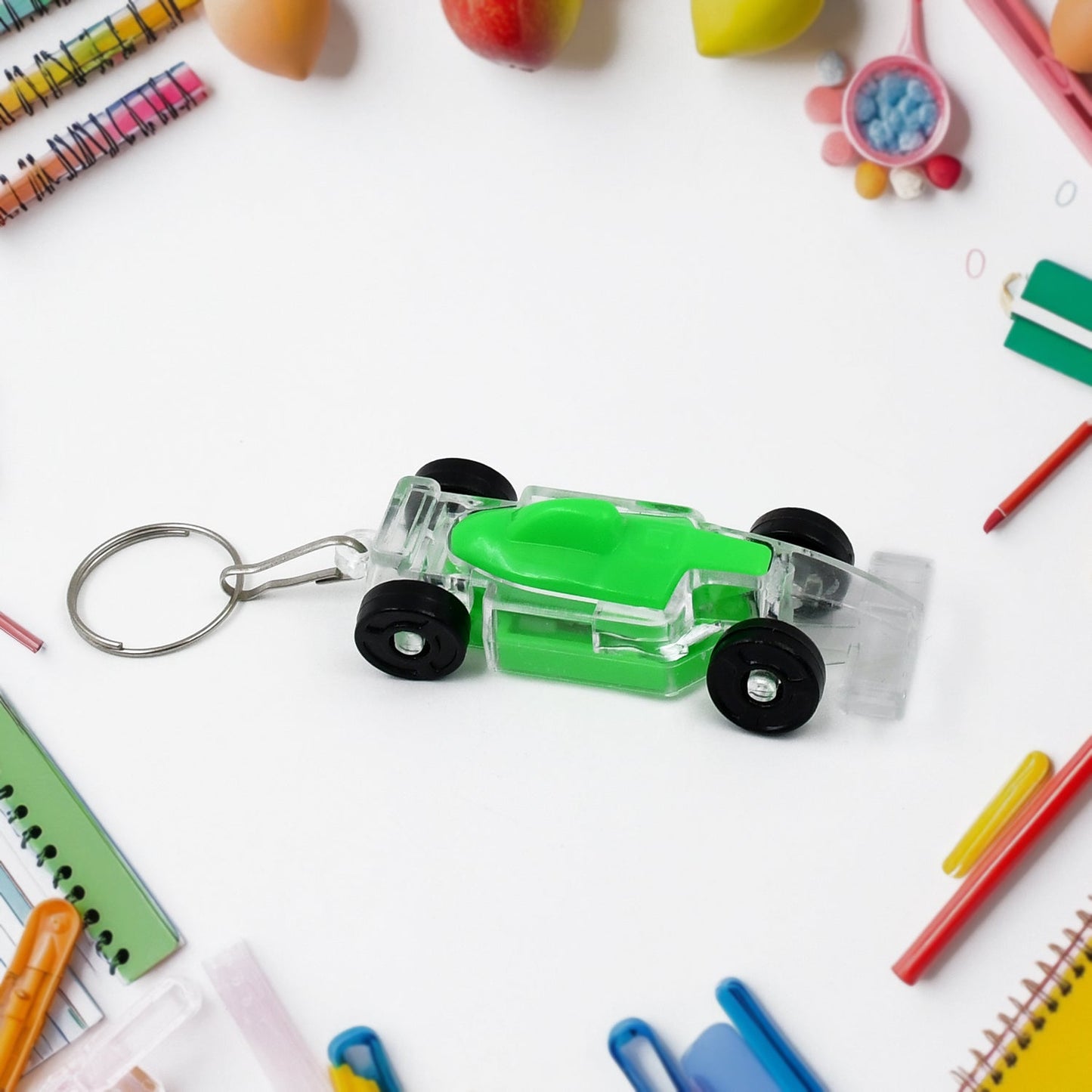 Cars Shape Keychain With On  Off Button Led Flashing Light (1 Pc) - Happy Price - Image 3