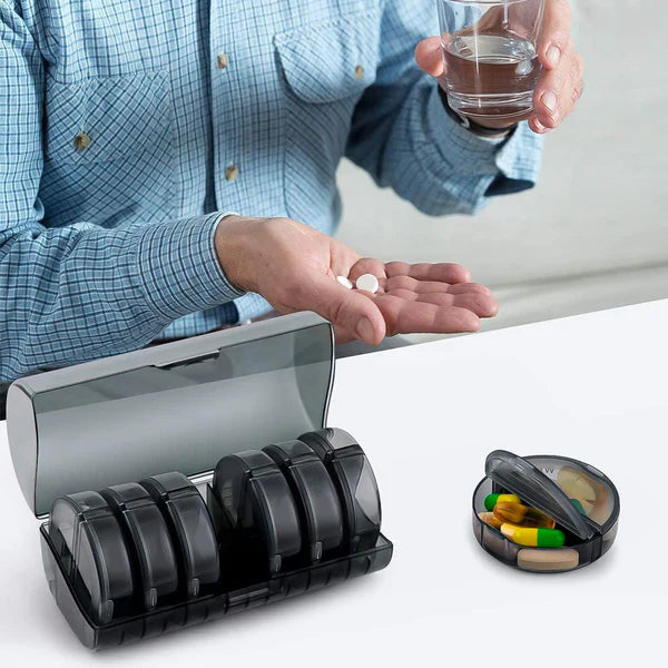 Weekly Pill Organizer 2 Times A Day Travel 7 Day Pill Box Twice A Day Daily Medicine Pill Case With Large Compartments - Happy Price - Image 3