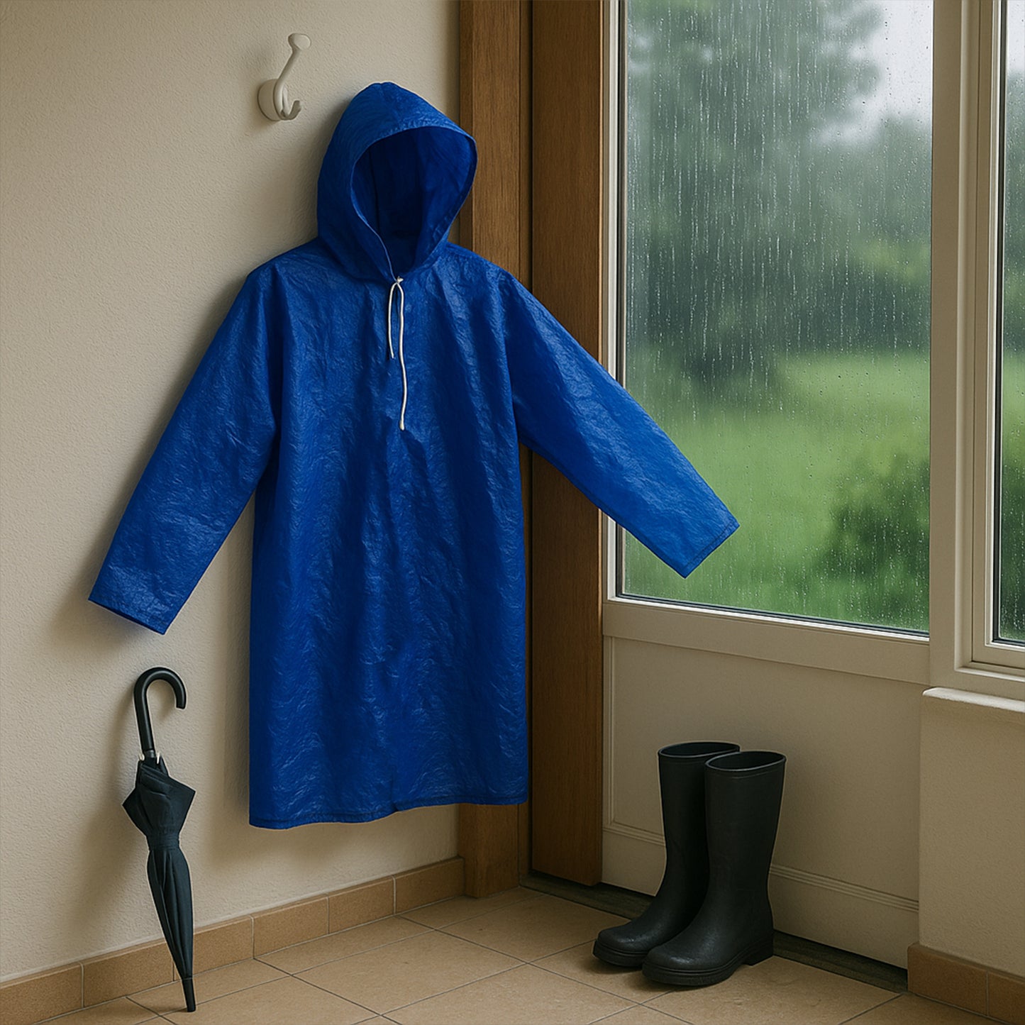 Large Durable Waterproof Hooded Raincoat For Men (1 Pc) - Happy Price - Image 6
