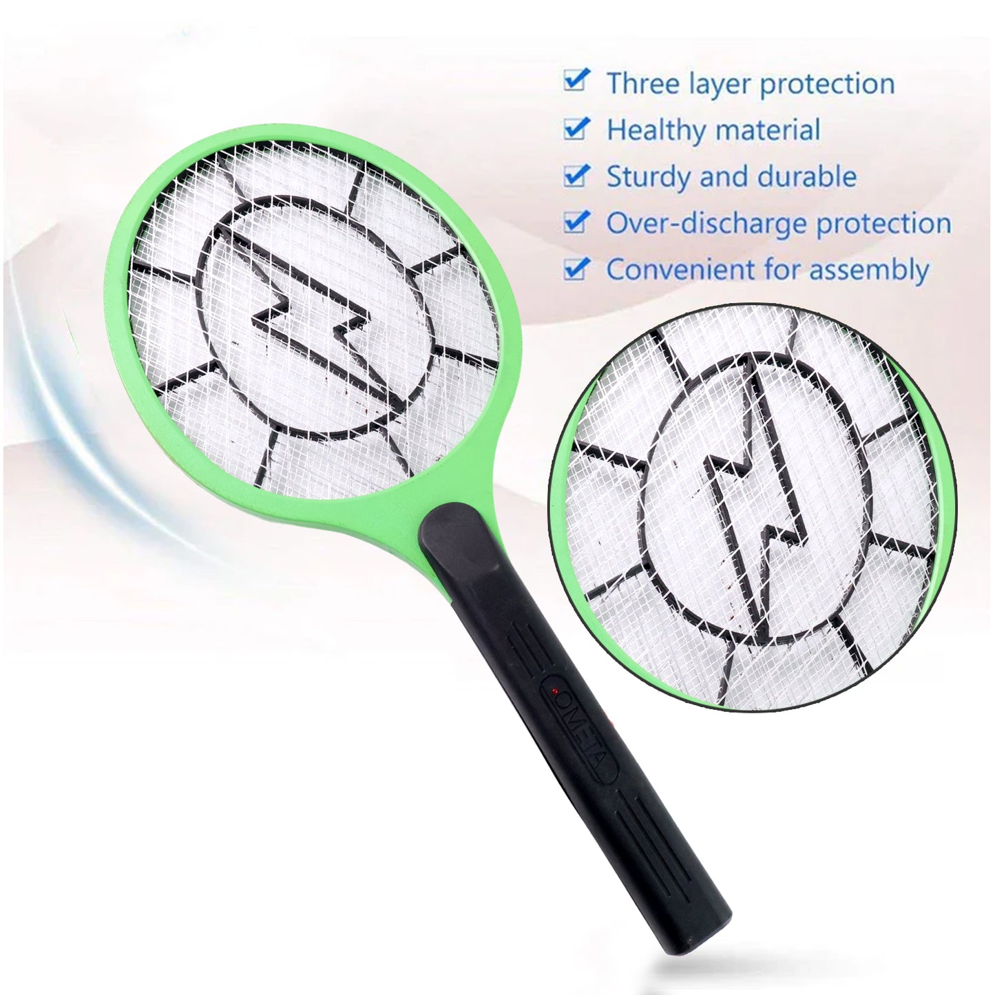 Green Rechargeable Electric Mosquito Killer Racket With Cable - Happy Price - Image 4