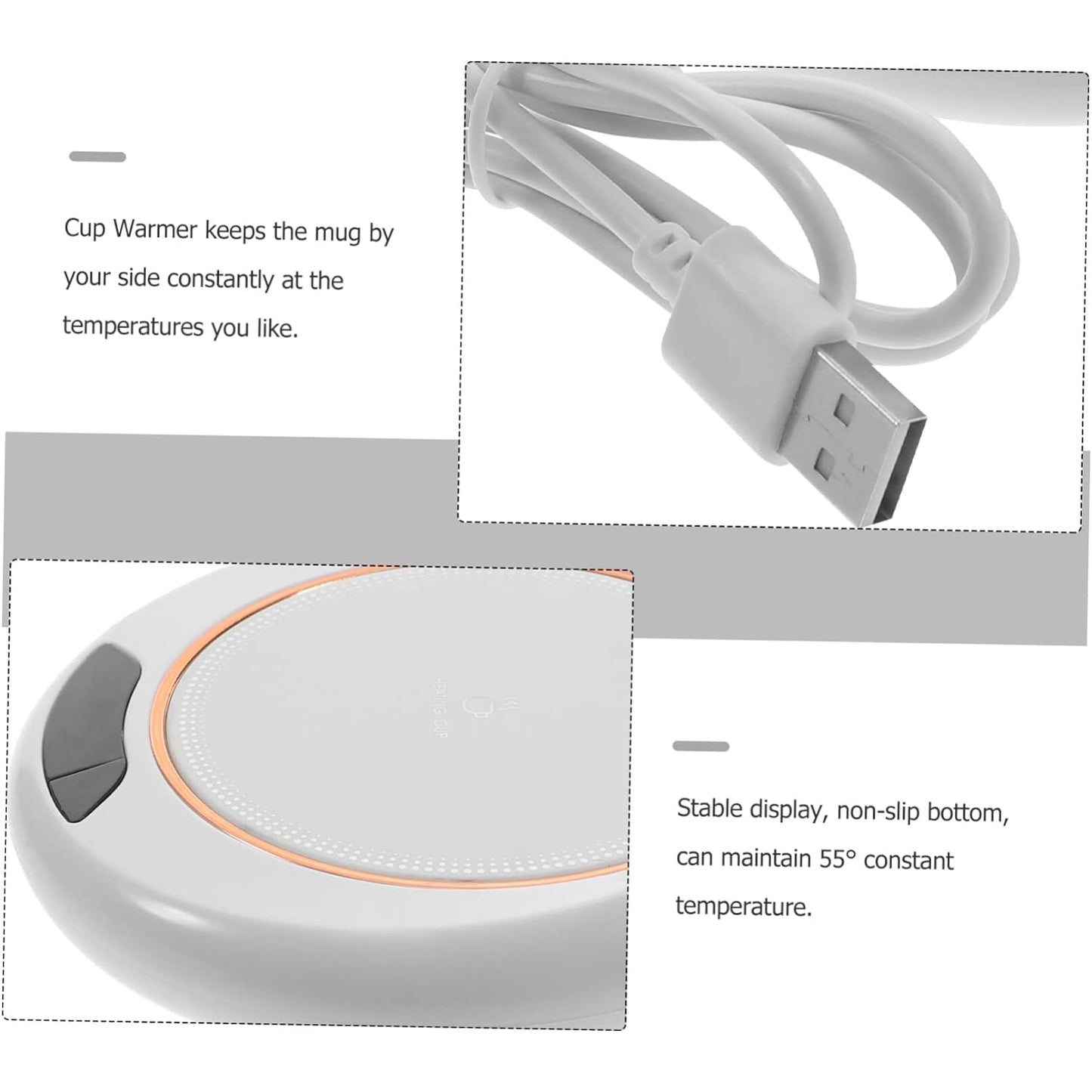 USB Powered Mug Warmer Coaster for Desk - Keep Drinks Hot (1 Pc) - Happy Price - Image 6