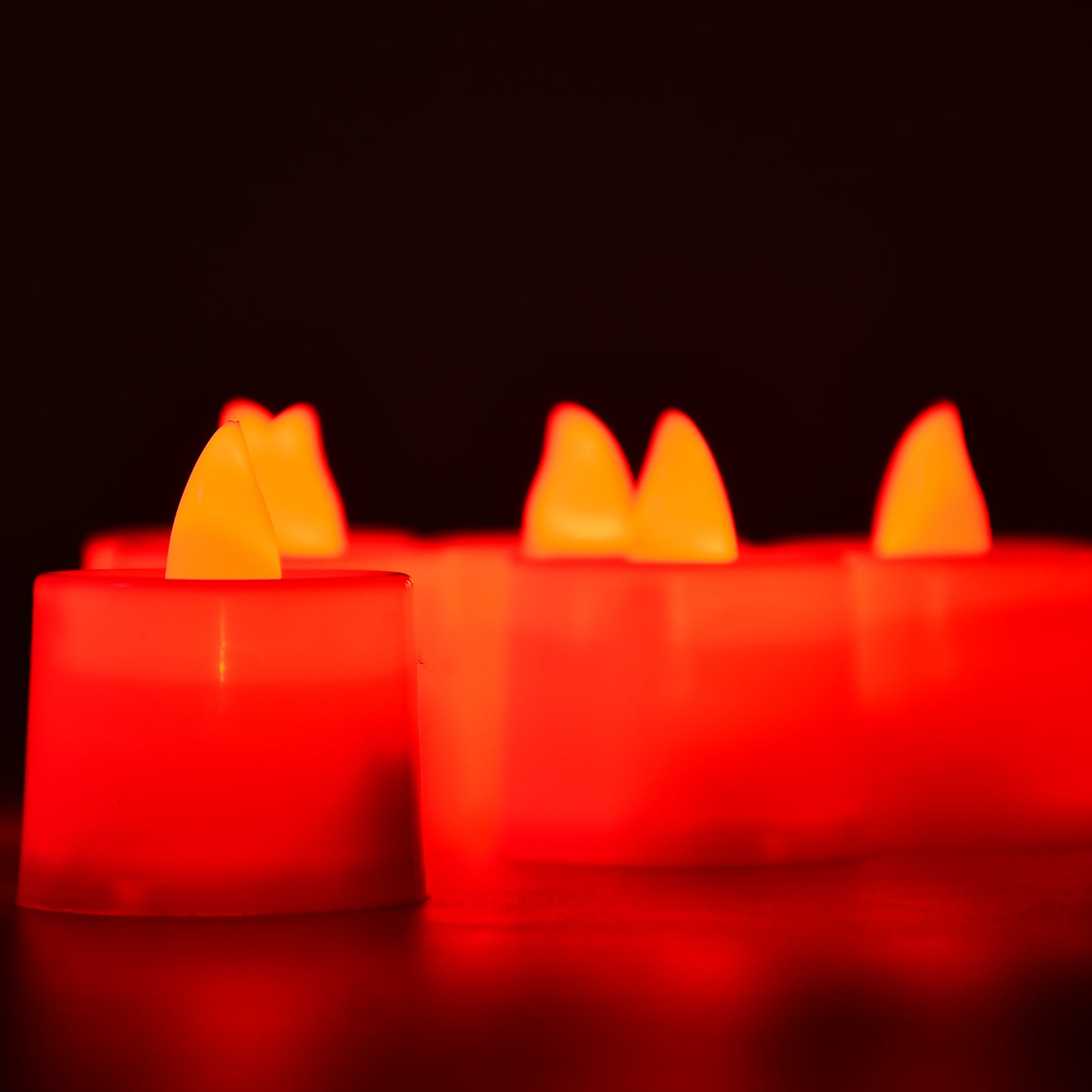 Red Flameless Led Tealights Smokeless Plastic Decorative Candles - Led Tea Light Candle For Home Decoration (Pack Of 24) - Happy Price - Image 6