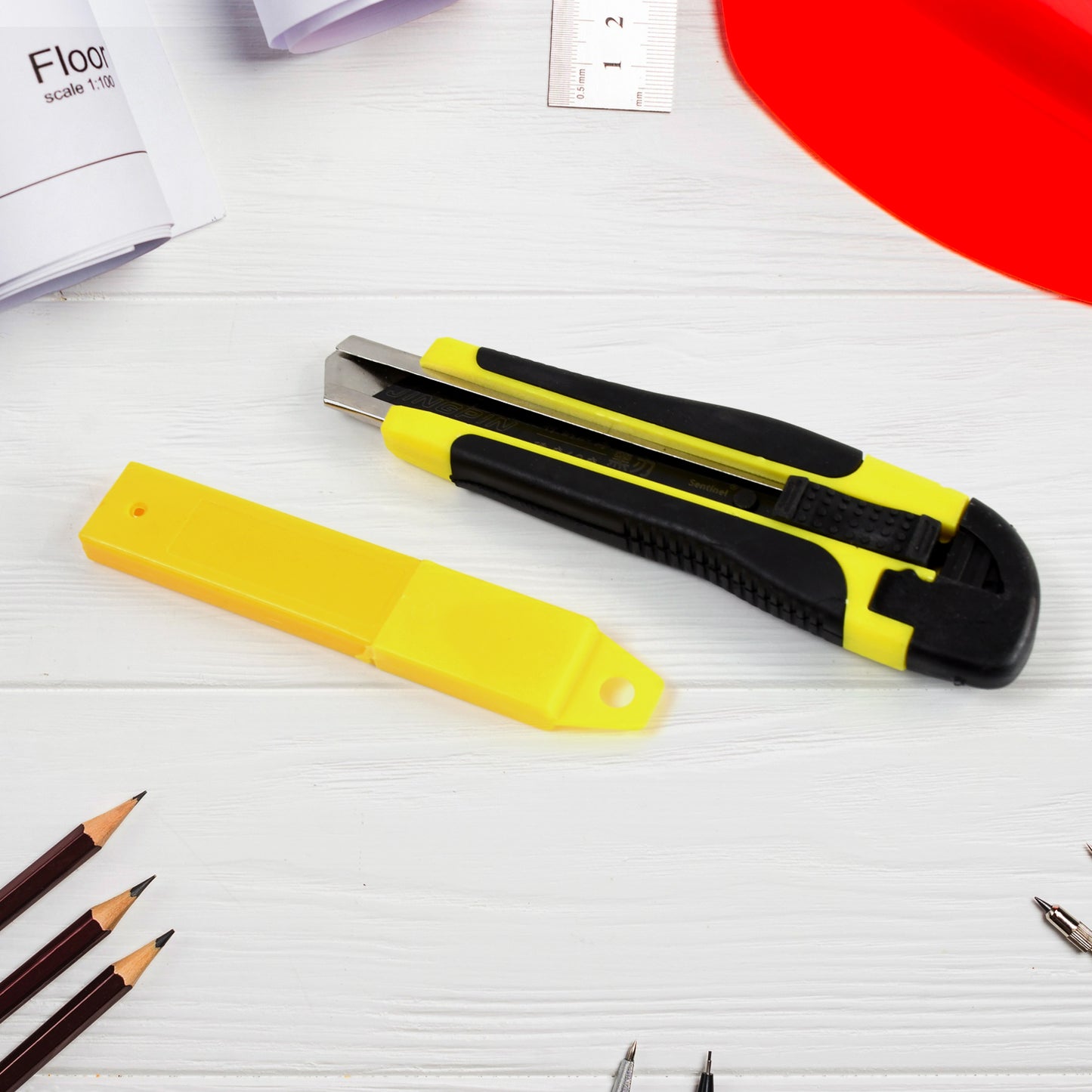 Cutter Knife Set With 1 Replacement Blades Cutter Knife Advanced Tool (1 Pc) - Happy Price - Image 2