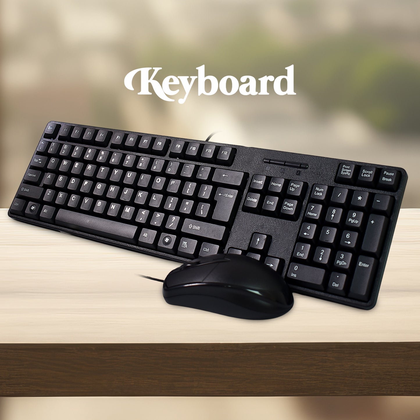Wired Usb Keyboard 107 Keys  Mouse Set (2 Pc Set) - Happy Price - Image 2
