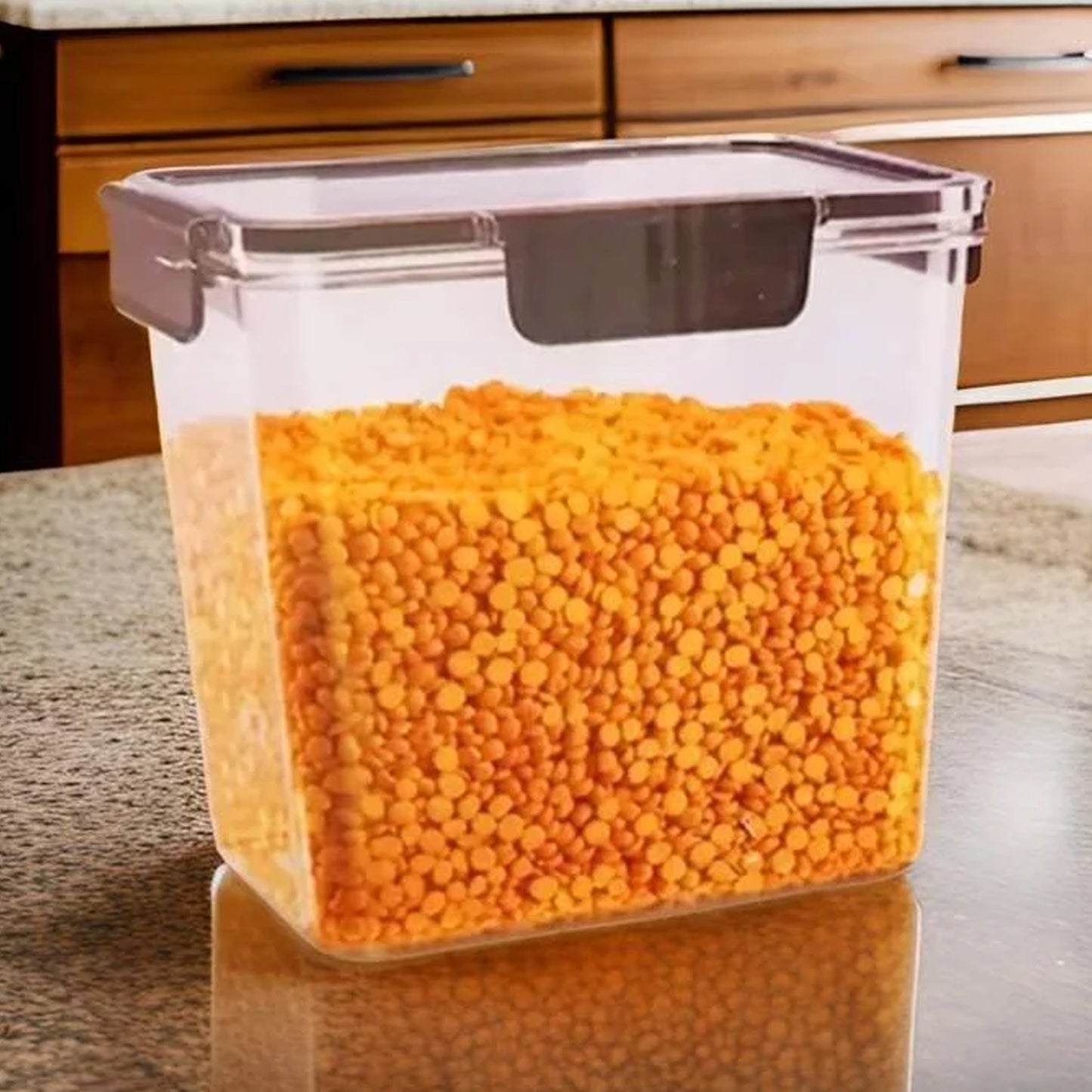 Food Storage Container Airtight Plastic Container With Easy Snap Lids (2500ml  1 Pc) - Happy Price - Image 3