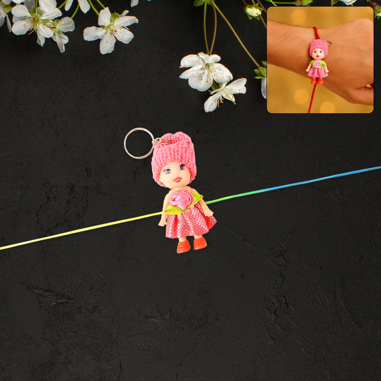 Cute Soft Doll Keychain for Kids - Decorative Toy with Ring