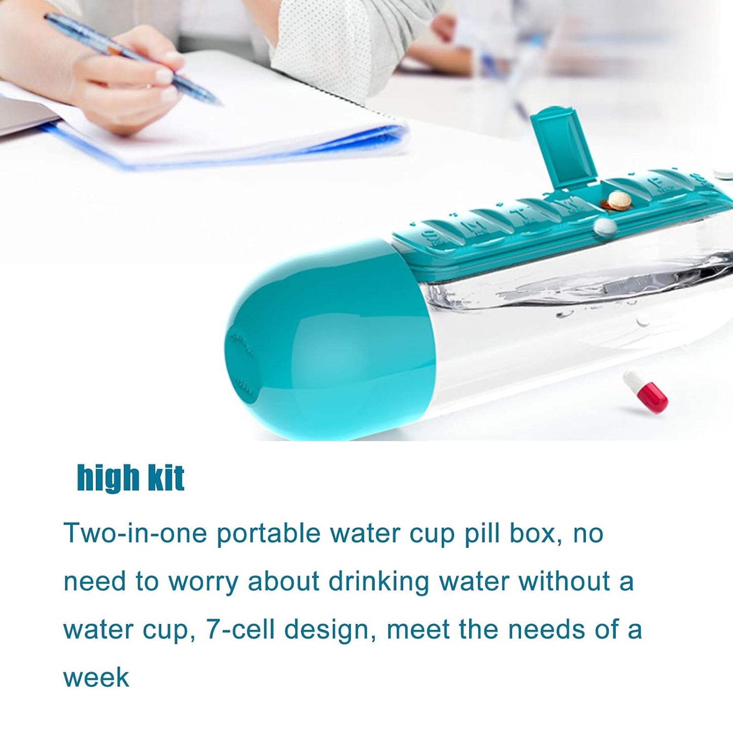 Pill  Vitamin Bottle Water Bottle Multi Functional Use For Traveling  Outdoor Use Water Bottle Travelling Kit Summer Special Bottle (600 Ml   Mix Color ) - Happy Price - Image 3