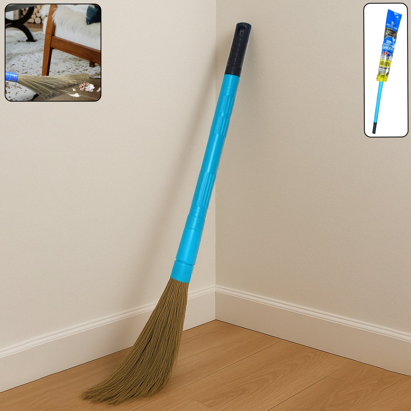 Pro Clean Expandable Floor Broom With Plastic Handle - Happy Price - Image 6