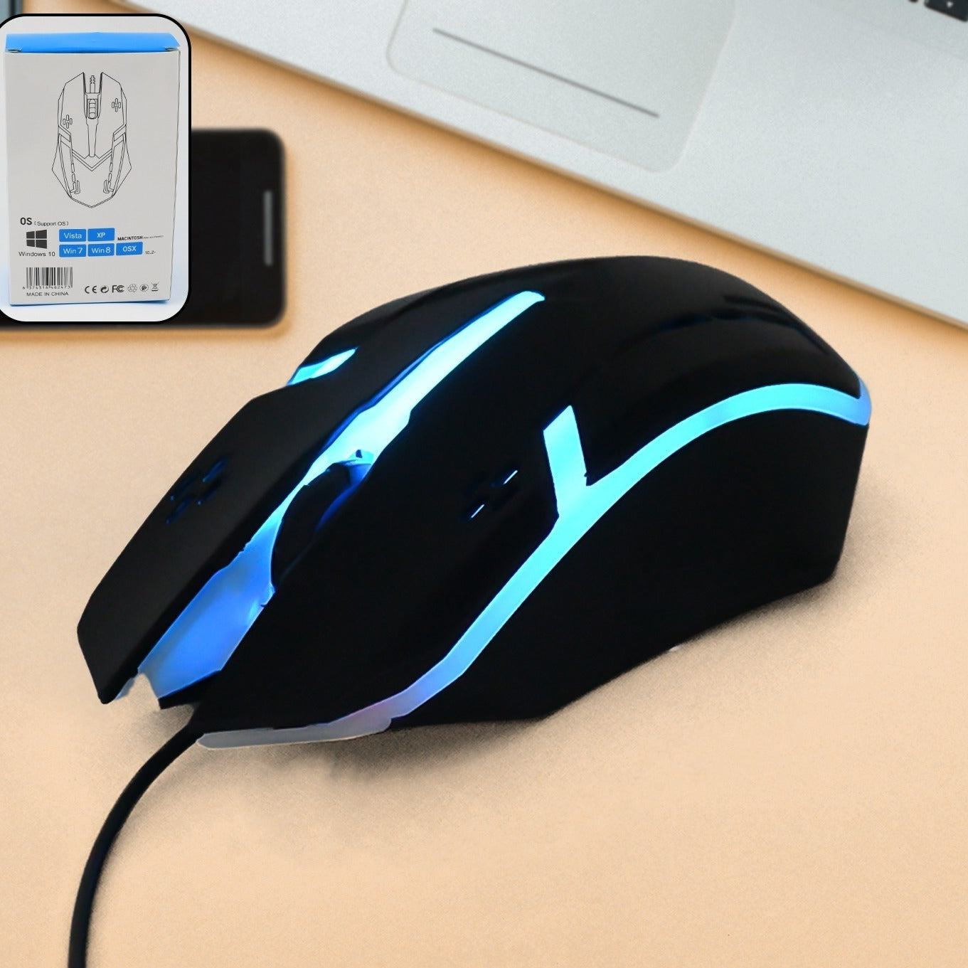 Computer  Laptop Usb Wired Optical Mouse (1 Pc) - Happy Price - Image 1