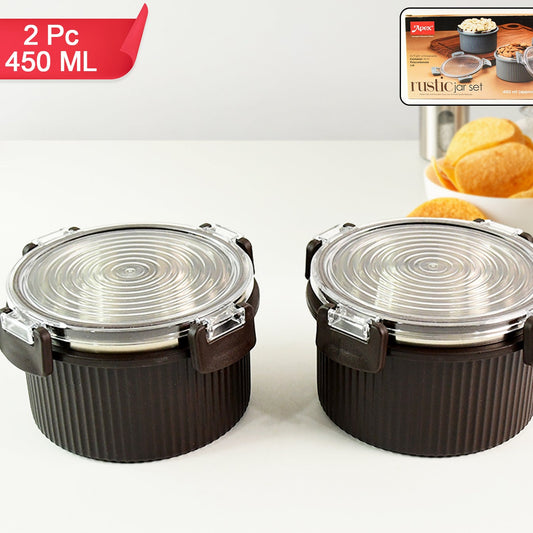 Apex Rustic Jar Set  2 Pcs 450ml Each Approx - Happy Price - Image 1