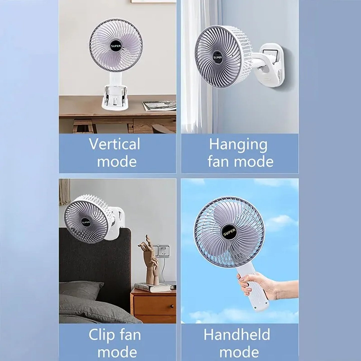 Multifunctional Usb Desk Fan Clipped Fan (1 Pc  With Brown Box) - Happy Price - Image 3