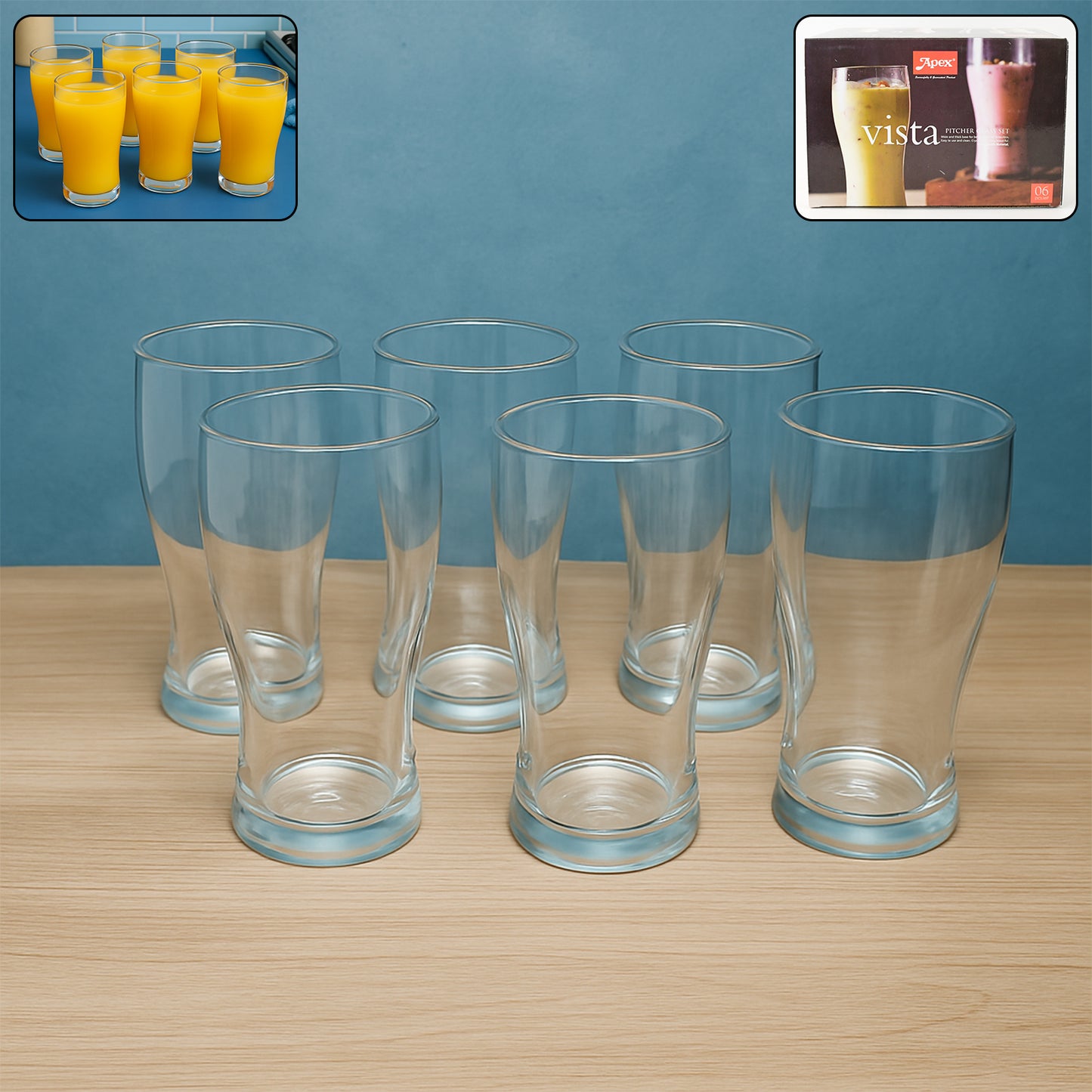 Apex Vista Unbreakable Pitcher Glass Set  350 Ml (Approx)  6-piece - Happy Price - Image 2