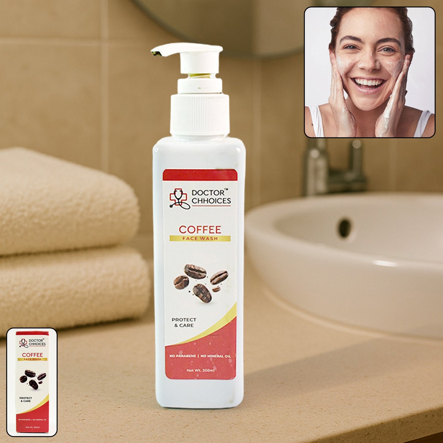 Doctor Chhoices Coffee Face Wash 200ml for Deep Cleansing & Tan Removal