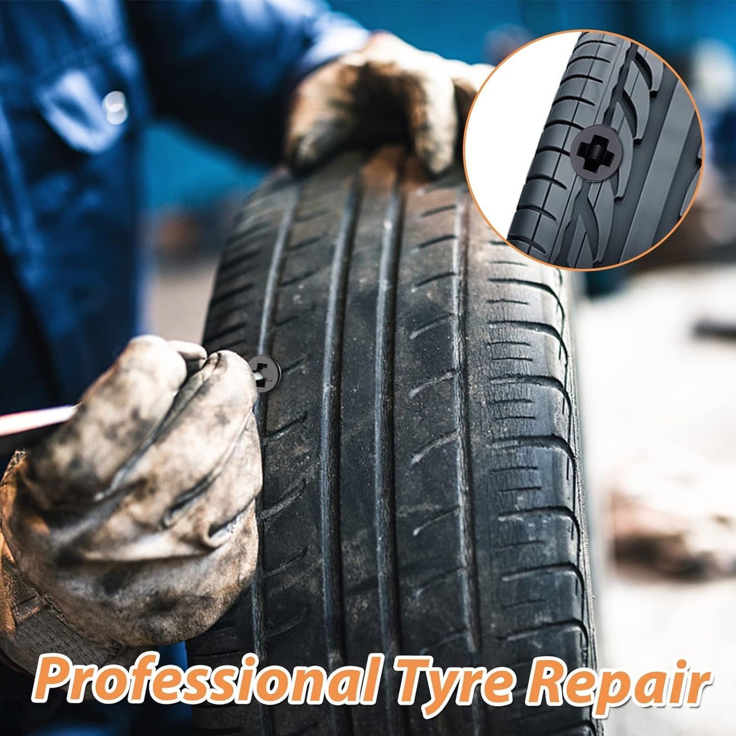 Tire Repair Rubber Nail Car Tire Repair Nails Tire Repair Rubber Screws Black (10 Pcs Set) - Happy Price - Image 7