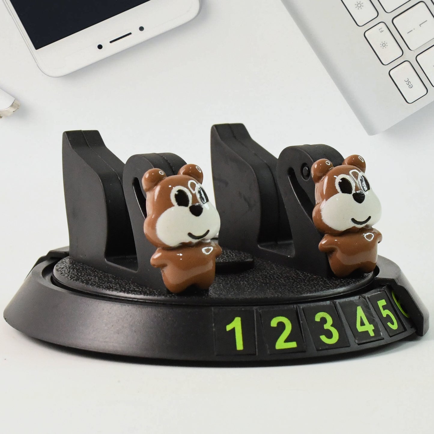 Multipurpose Car Dashboard Phone Holder Stand with Adjustable Clips and Hidden Temporary Parking Number Plate (1 Pc) - Happy Price - Image 5