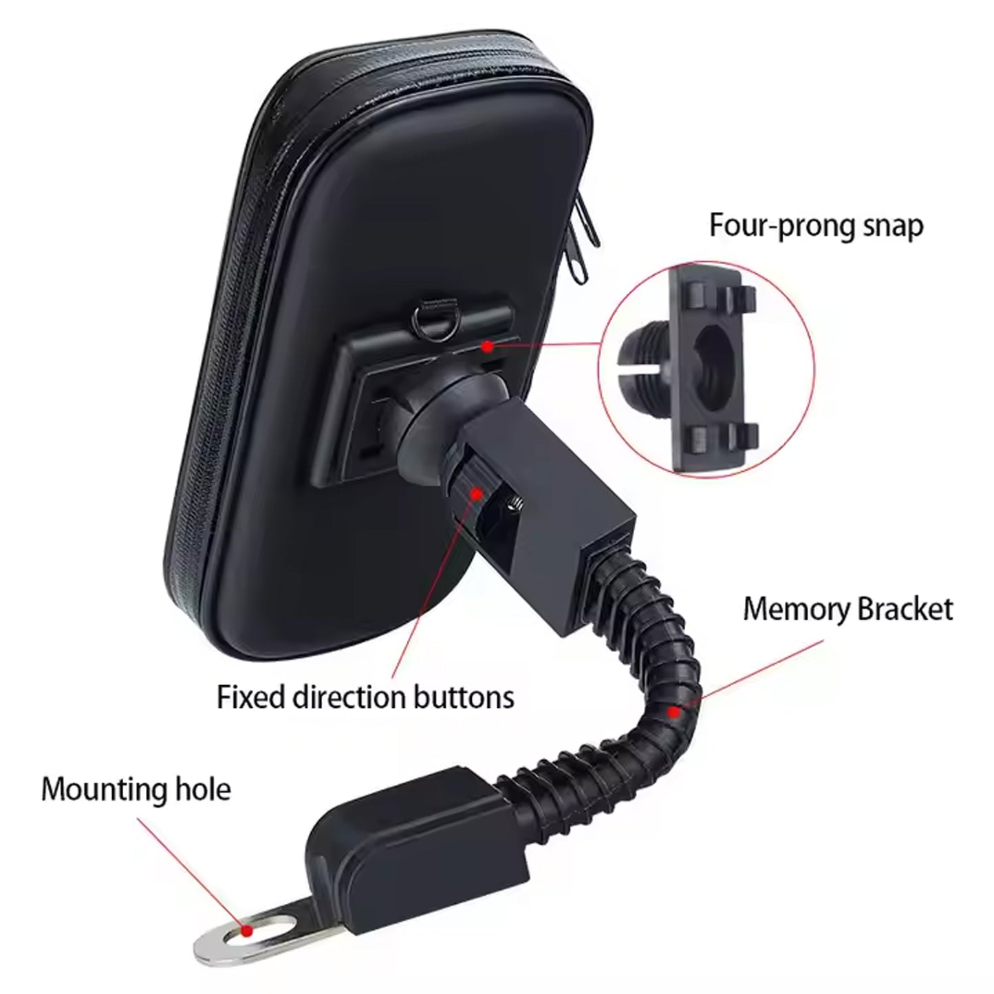 Phone Holder Case Weather Resistant Bike Mount (1 Pc) - Happy Price - Image 3