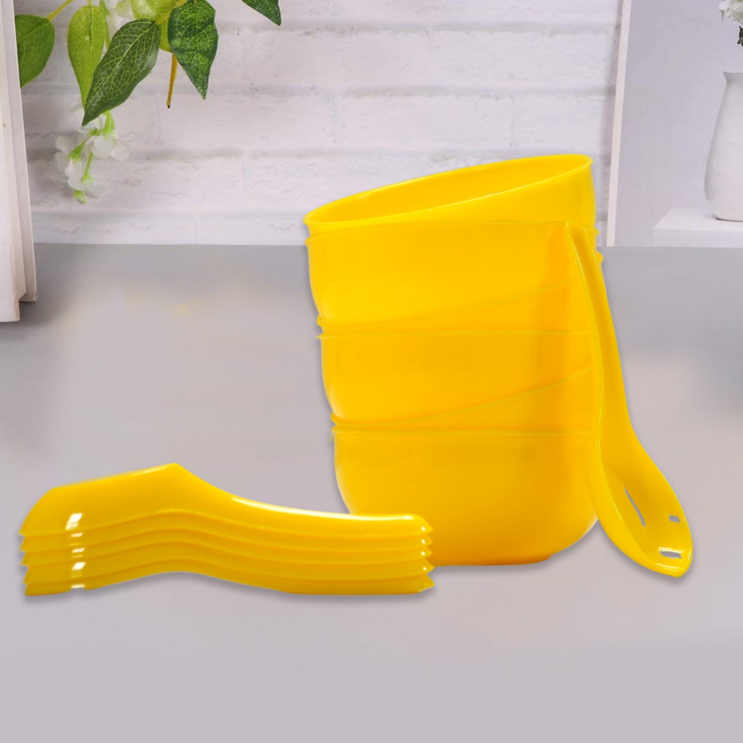 Soup Bowl Spoon Set Plastic For Kitchen  Home Use - Happy Price - Image 7