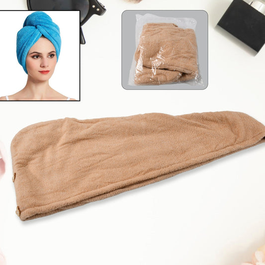 Microfiber Hair Wrap Towel Cap Quick Turban Hair-drying Absorbent Microfiber Towel  Dry Shower Caps (1 Pc) - Happy Price - Image 1