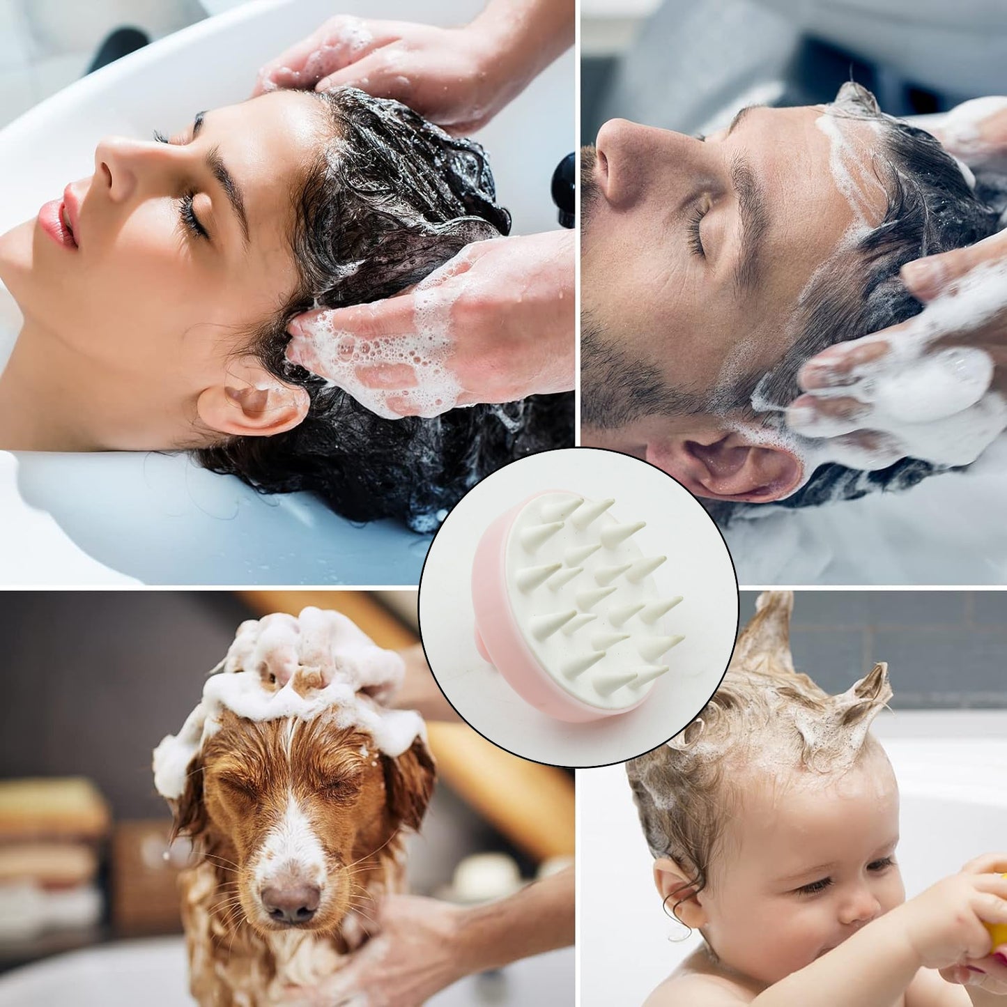 Hair Scalp Massager Shampoo Brush Scalp Care Hair Wash Brush Silicone Comb Shampoo Brush (1 Pc) - Happy Price - Image 2