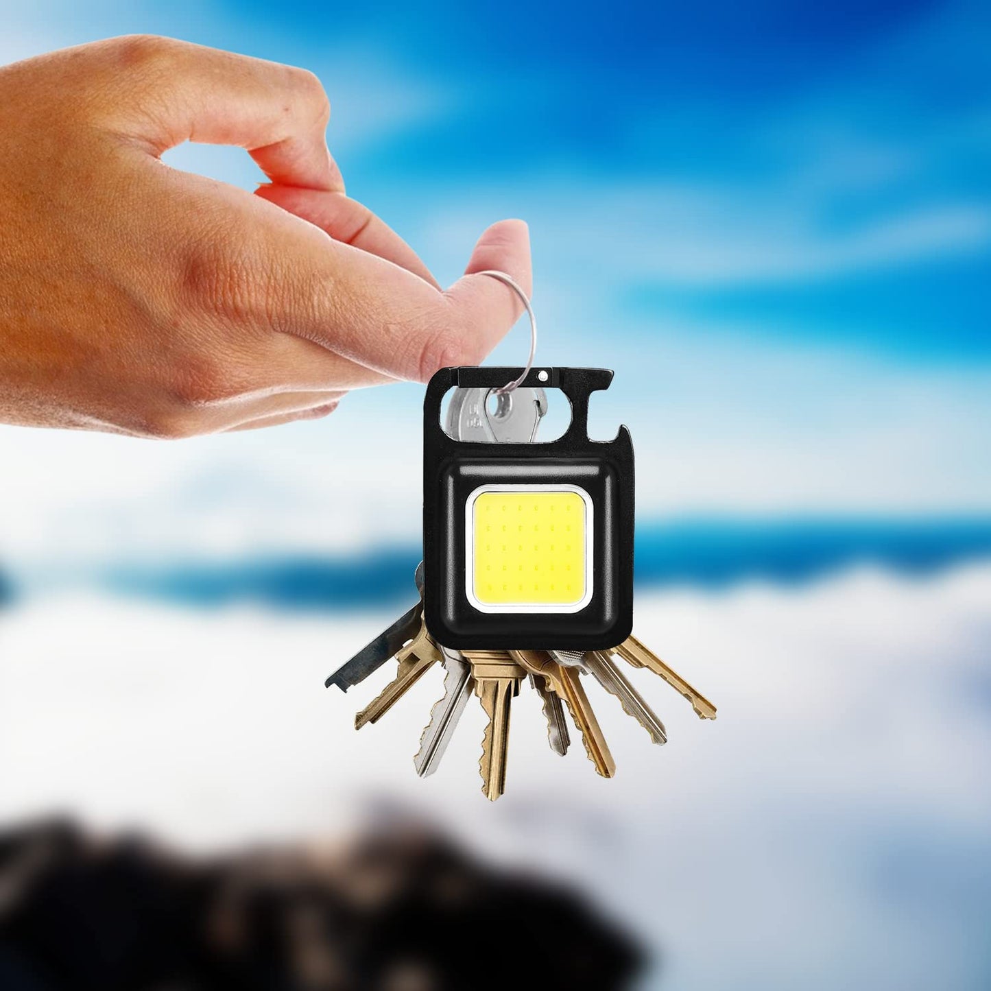 Rechargeable Keychain Mini Flashlight With 4 Light Modesultralight Portable Pocket Light With Folding Bracket Bottle Opener And Magnet Base For Camping Walking - Happy Price - Image 6