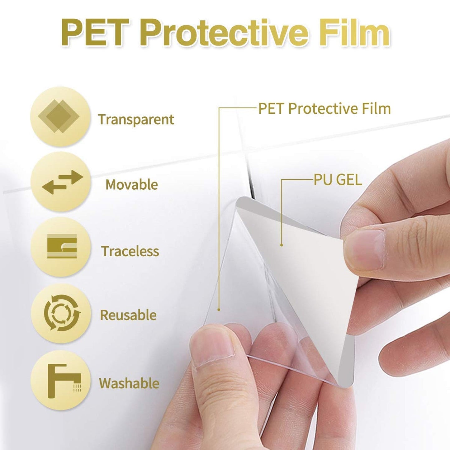New Double Side Tape Sticker Strong Waterproof Wall Indoor Nano Adhesive No Trace Gel Clear Industrial Multipurpose Removable Use For Bedroom Home Kitchen Hotel (0.8mmx1pc) - Happy Price - Image 5