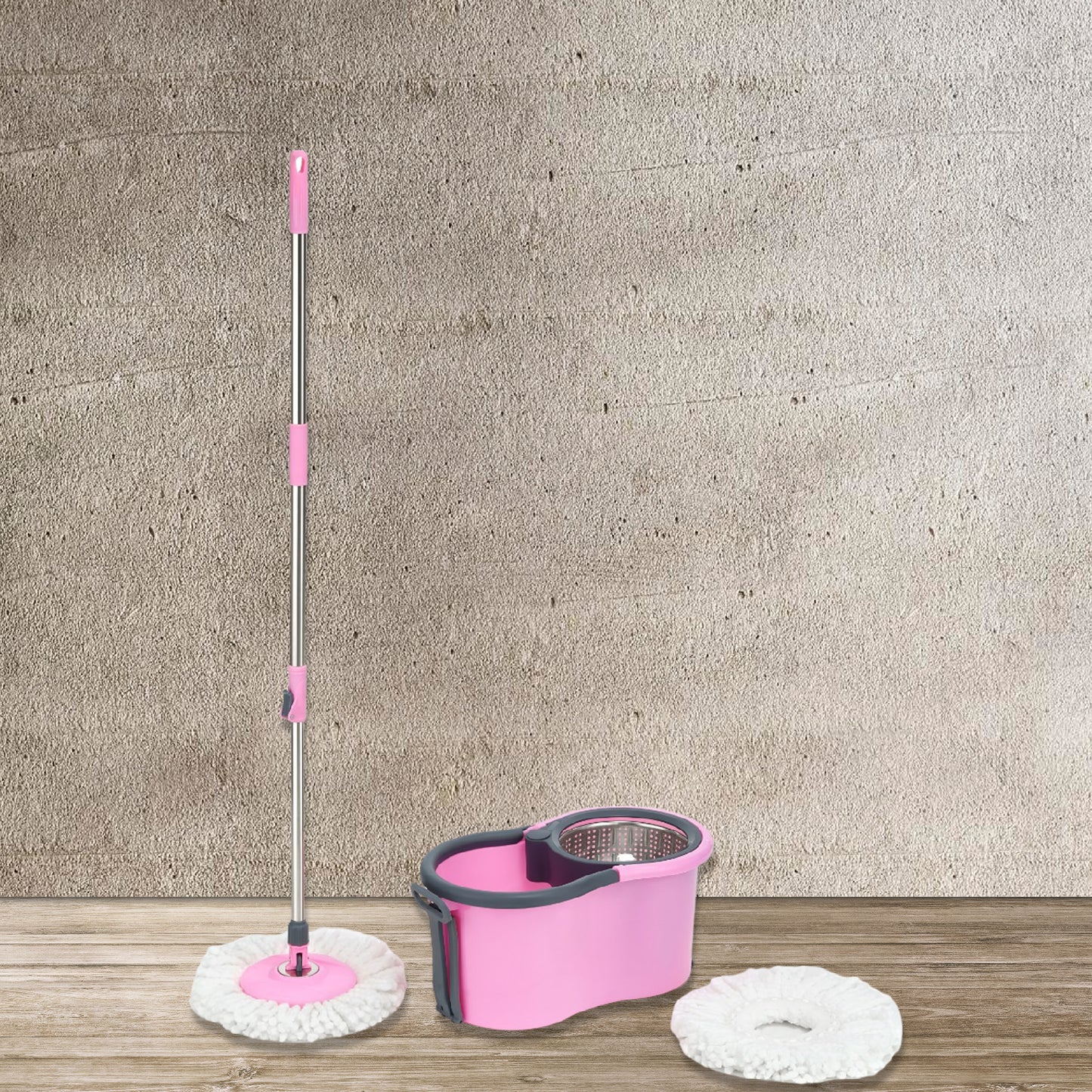 Quick Spin Mop With Steel Spin Bucket Floor Cleaning Easy Wheels  Big Bucket Floor Cleaning Mop With Bucket - Happy Price - Image 3