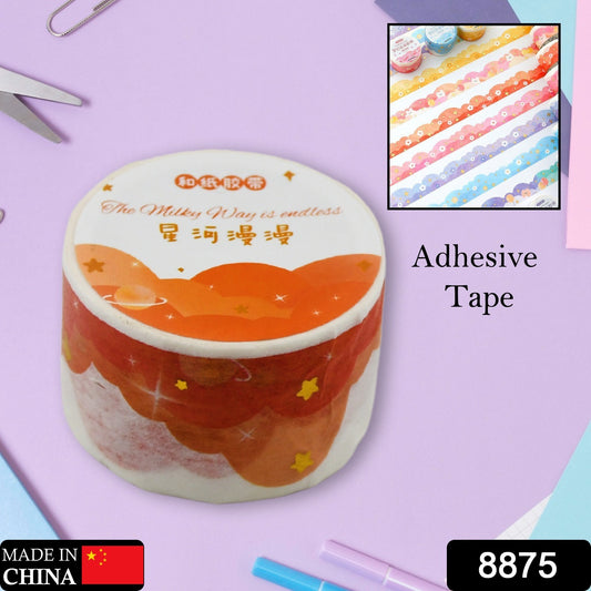 8875 1 Rolls Scrapbook Sticker Decor Wide Adhesive Tape Cute Adhesive Tape For Journaling Notebook Tapes Aesthetic Adhesive Tape Crafts Supplies Japanese Paper Account Wrapping Tape - Happy Price - Image 1
