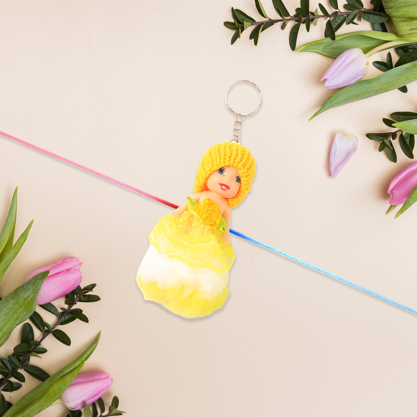 2-in-1 Doll Rakhi & Keychain for Kids | Soft Toy Raksha Bandhan Gift