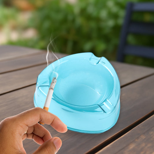 Oblivion Heavy-duty Transparent Plastic Ashtray With Triple Rest Slots  Anti-slip Base (1 Pc) - Happy Price - Image 1