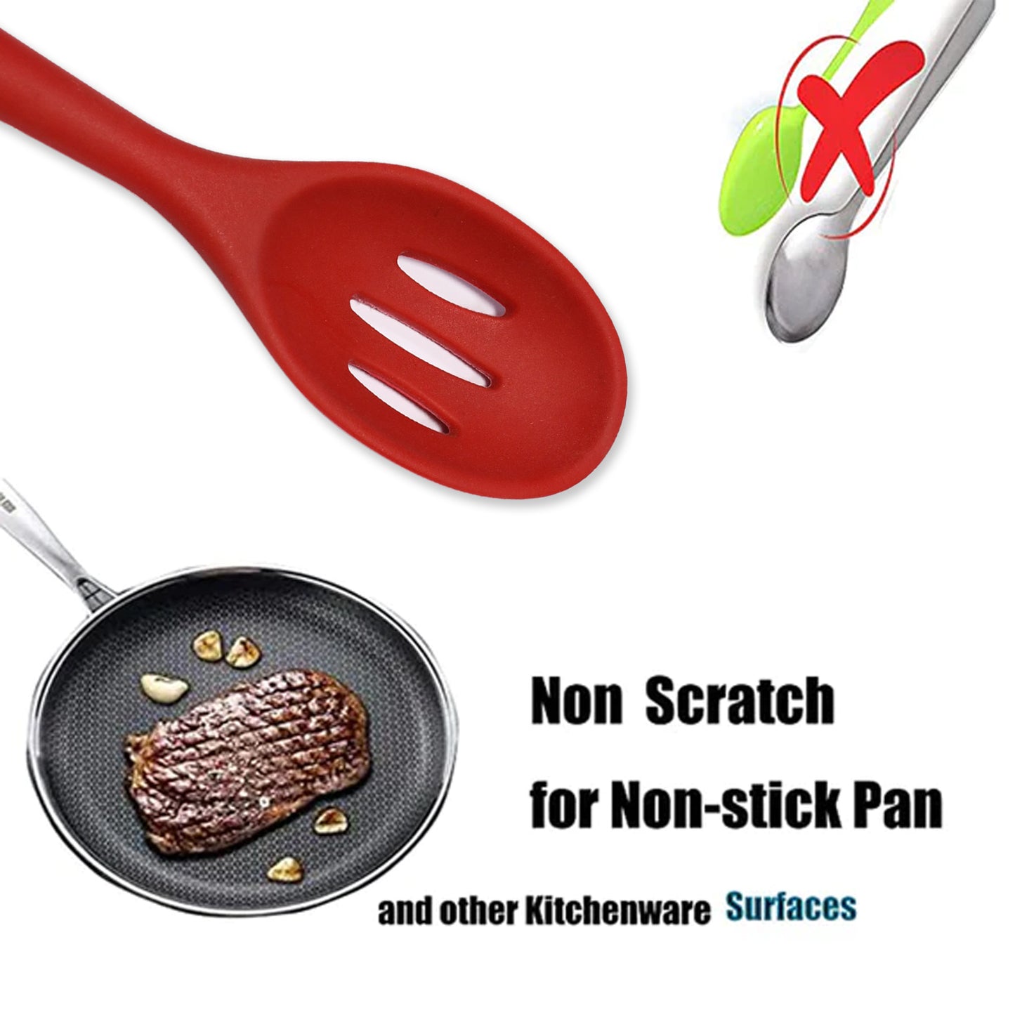 5391 Silicon Non-stick Heat Resistant Kitchen Turner Premium Turner ( 1pc ) - Happy Price - Image 6